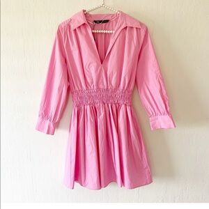 Zara long sleeve pink mini dress size XS